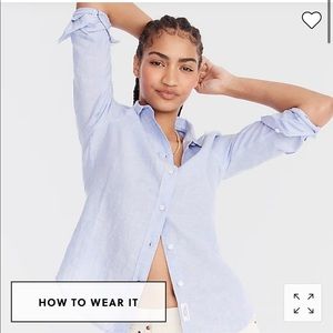 J.Crew Slim-fit Baird McNutt Irish linen shirt, French blue, size 4T - EUC